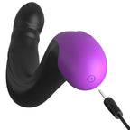 Stimulateur de prostate vibrant courbé en silicone — vue de profil