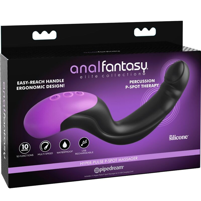 Stimulateur de prostate vibrant courbé en silicone — vue de dos