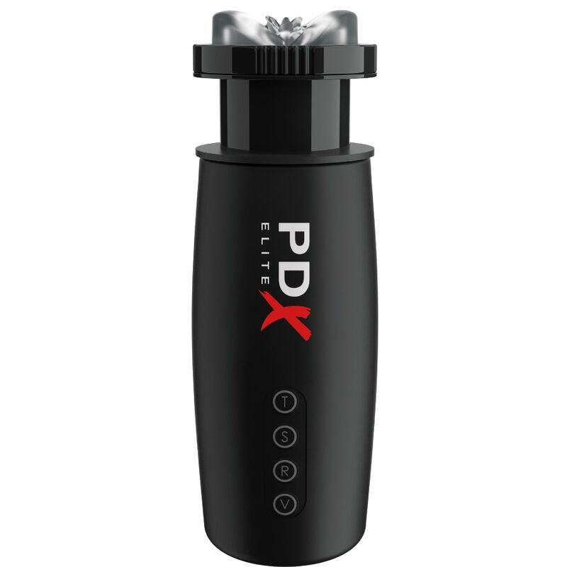 Moto-Bator 2 PDX Elite debout, capuchon supérieur ouvert laissant voir l'embout texturé et les boutons de commande