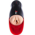 Fuck-O-Matic PDX Elite vu de dessus, orifice vaginal couleur chair entouré d'un anneau texturé rouge pour les testicules