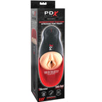 Emballage du Fuck-O-Matic PDX Elite, mentions aspiration intermittente et stimulation double pénis et testicules