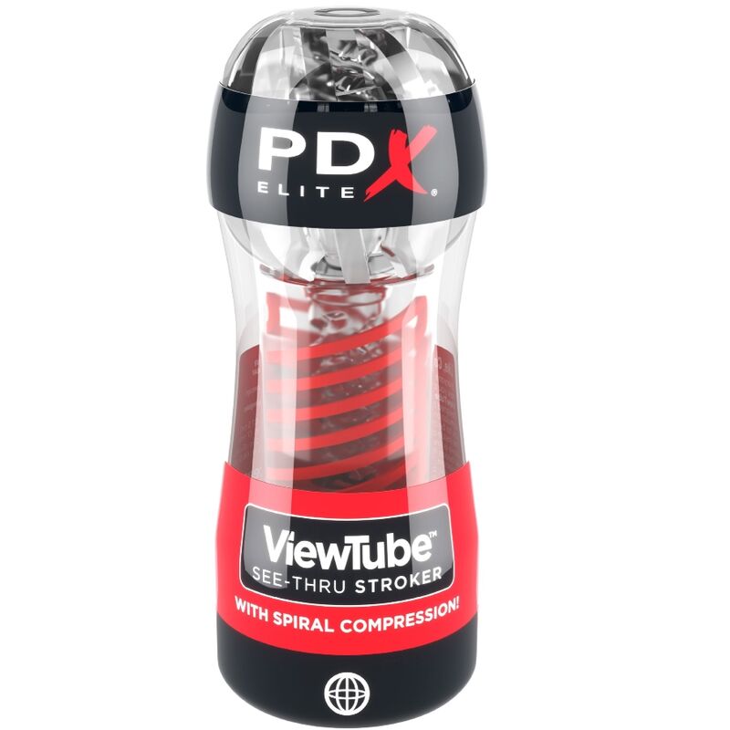 ViewTube 2 PDX Elite avec spirale de compression rouge visible dans le tube transparent, étiquette du produit