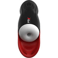 Fap-O-Matic Pro PDX Elite noir et rouge, vue de face sur l'ouverture texturée