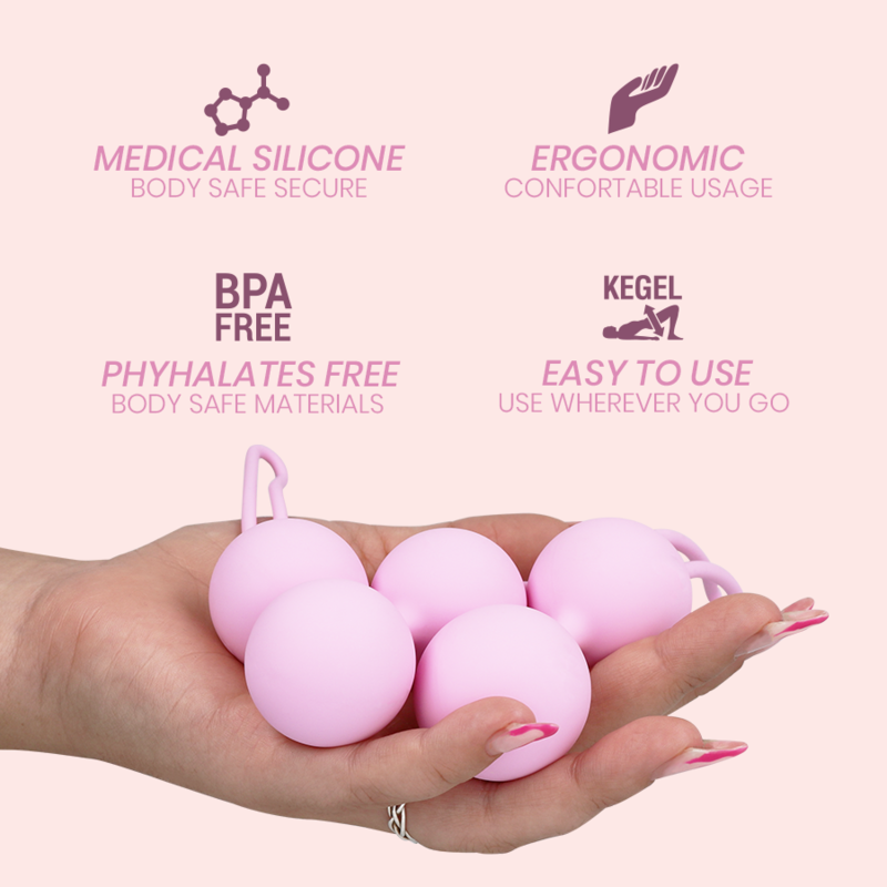 Boules de Kegel Pelvis Health II silicone médical — détail texture surface