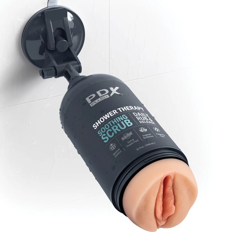 Masturbateur camouflé en flacon de shampoing texturé — vue de profil