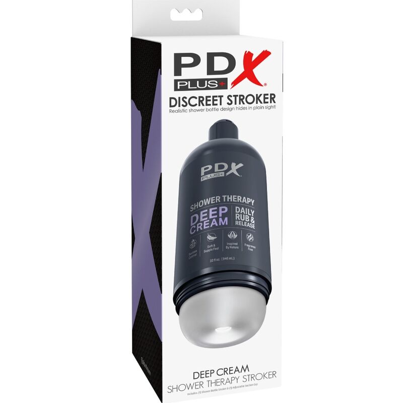Masturbateur discret format flacon avec ventouse — vue rapprochée