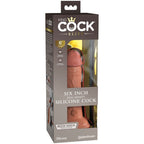 Boite King Cock Elite Six Inch Silicone Cock, autre angle de l'emballage avec le gode realiste caramel bi-densite et logo Pipedream.