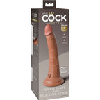 Boite King Cock Elite du gode 18 cm en silicone double densite, packaging exhibant le modele realiste teinte chair, son gland et sa base ventouse Body Dock.