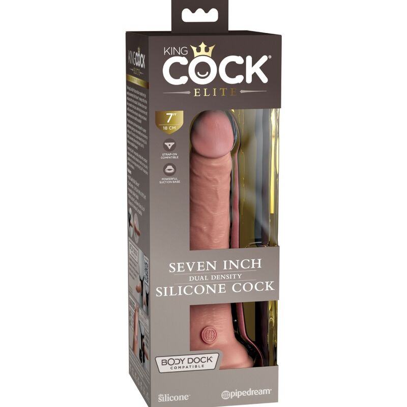 Gode réaliste silicone double densité King Cock Elite — détail texture surface