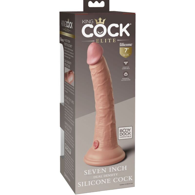 Gode réaliste silicone double densité King Cock Elite — vue de dos