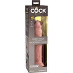 Boite King Cock Elite Nine Inch Dual Density : gode realiste en silicone bi-densite, teinte chair, presente dans son emballage avec visuel produit detaille.