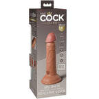 Boite King Cock Elite Six Inch vibrant dual density, gode silicone realiste six pouces vibrant visible sur l'emballage chair et brun.