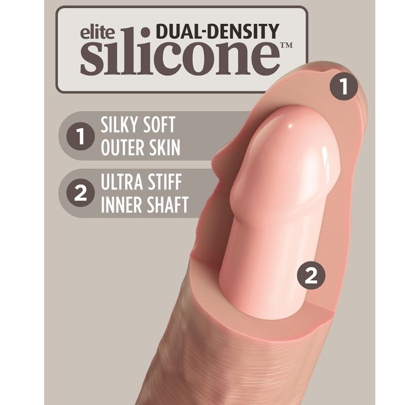 Gode réaliste vibrant King Cock Elite silicone — vue de profil