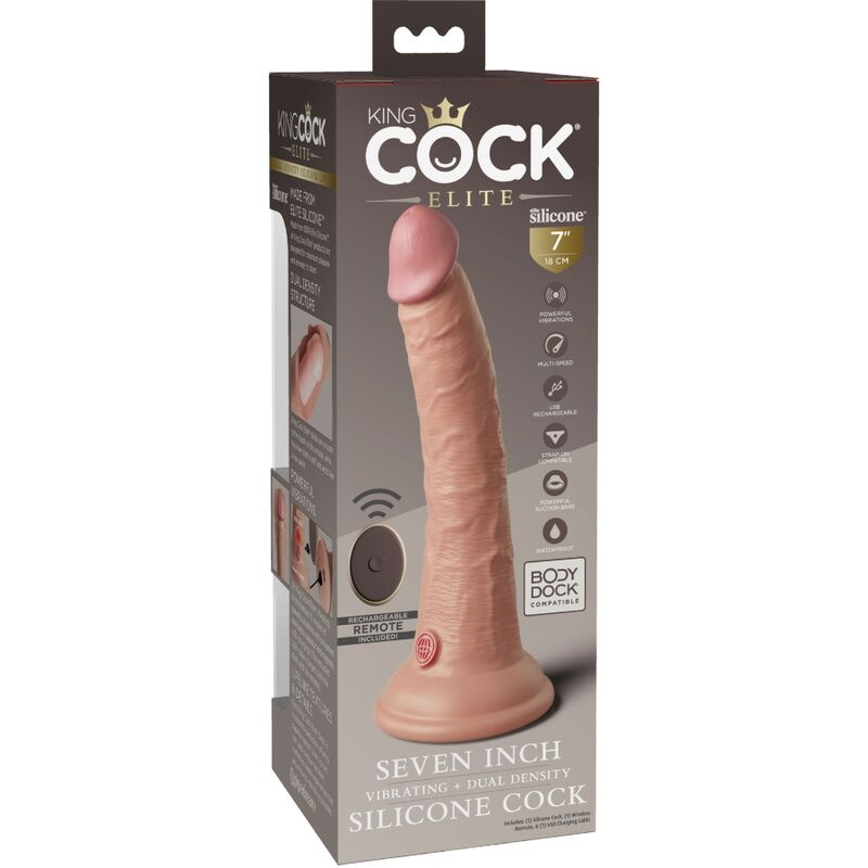 Gode vibrant réaliste en silicone avec télécommande Elite — vue de dos
