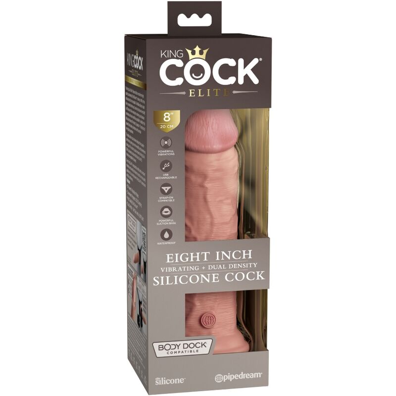 Gode réaliste vibrant silicone King Cock Elite — détail texture surface