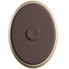 Disque Body Dock King Cock Elite vu de dessus, support de fixation rond cuivre a gros bouton central, rechargeable par le meme cable que le gode silicone vibrant, accessoire sans anatomie.