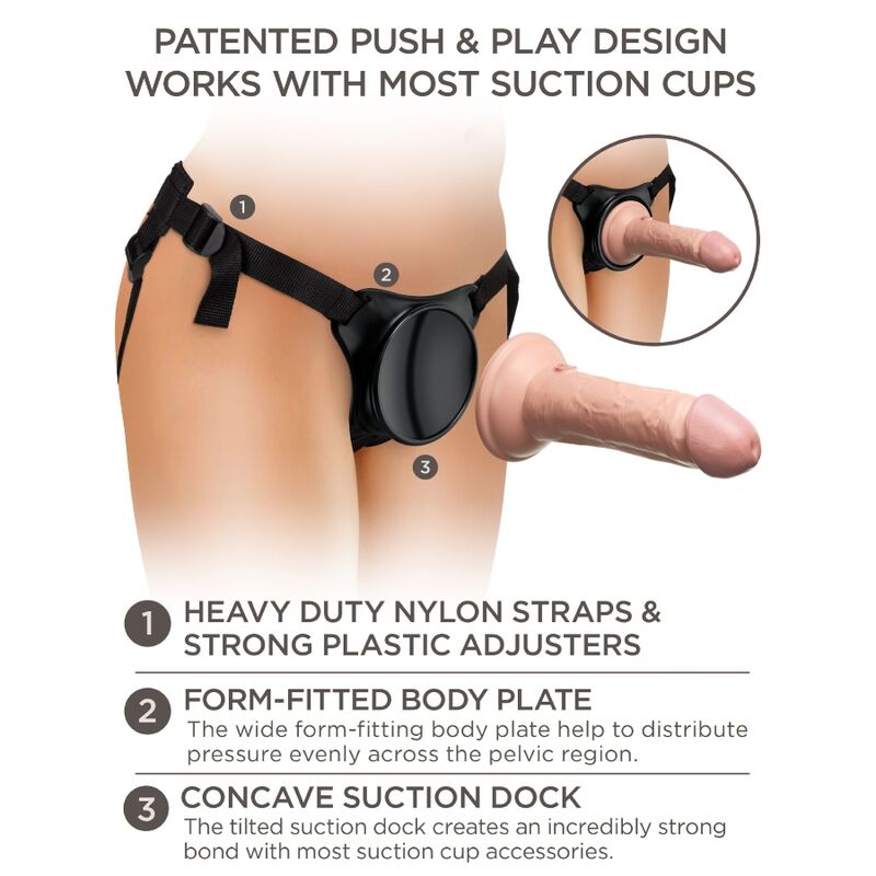 Harnais réglable avec gode silicone — détail base