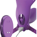 Vue arrière du plug avec bouton marche/arrêt et câble USB branché, télécommande vue de dos avec marquage CE