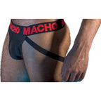 Jockstrap transparent noir et rouge JOCK MX26X2 — détail produit