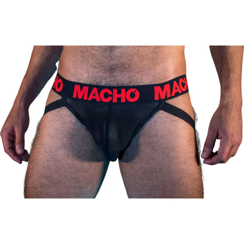 Jockstrap transparent noir et rouge JOCK MX26X2 — emballage produit