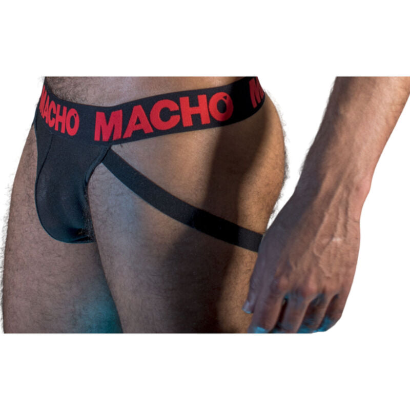 Jockstrap transparent noir et rouge JOCK MX26X2 — comparatif dimensionnel