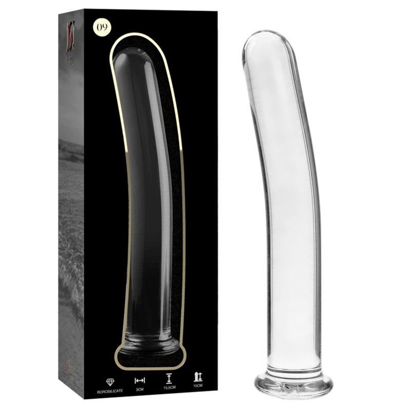 Gode Nebula transparent avec son coffret.