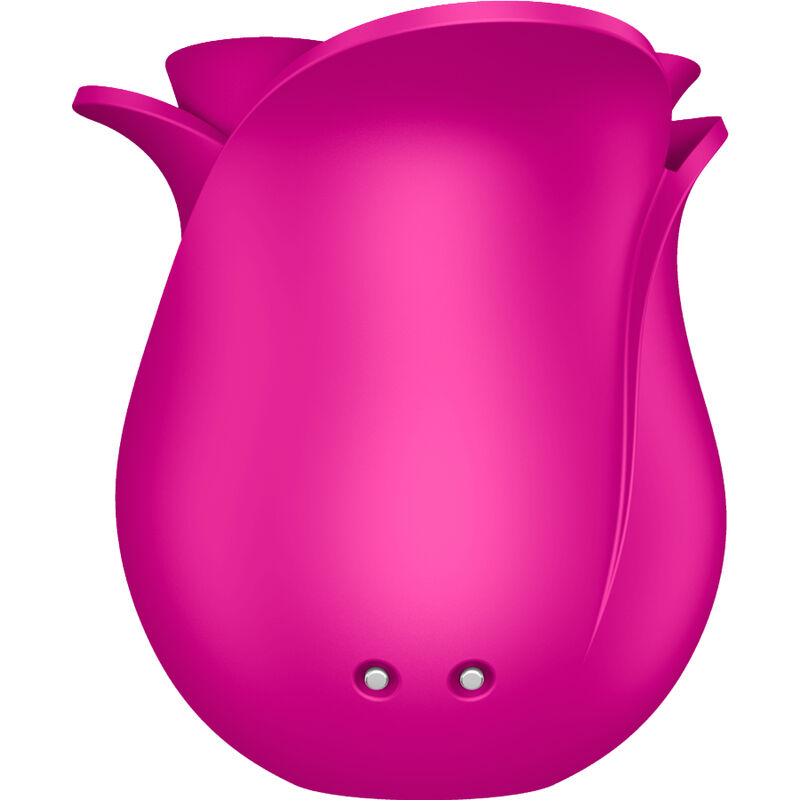 Stimulateur clitoridien fleur moderne ondes de pression — détail texture surface