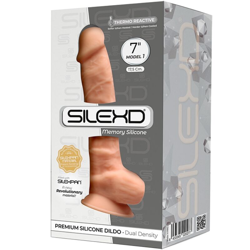 Gode réaliste SILEXD Modèle 1 SILEXPAN double densité — Chair — 17.6 × 3.5 cm