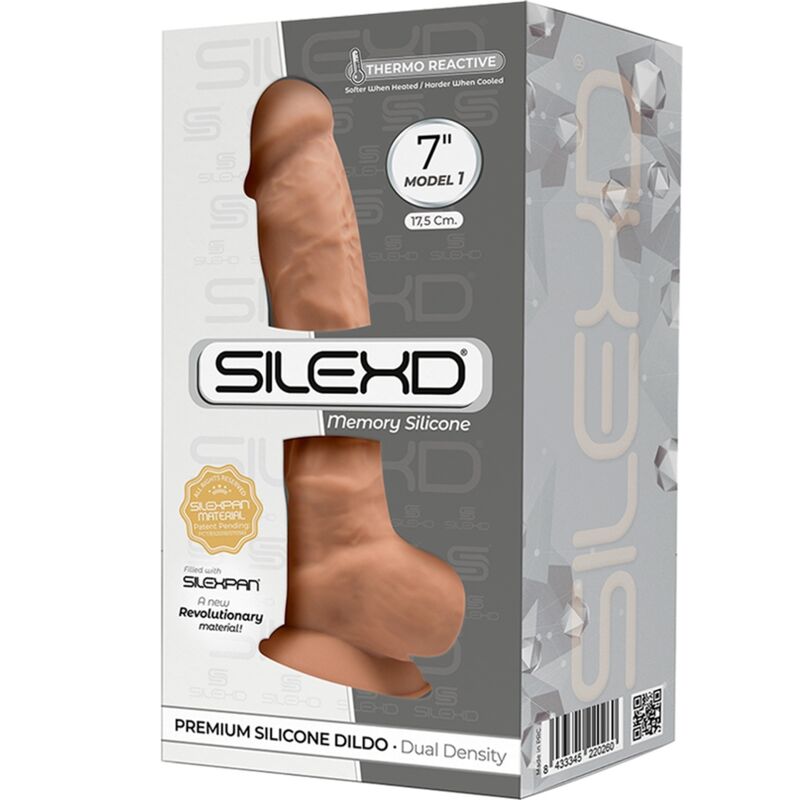 Gode réaliste SILEXD Modèle 1 SILEXPAN double densité — Caramel — 17.6 × 3.5 cm