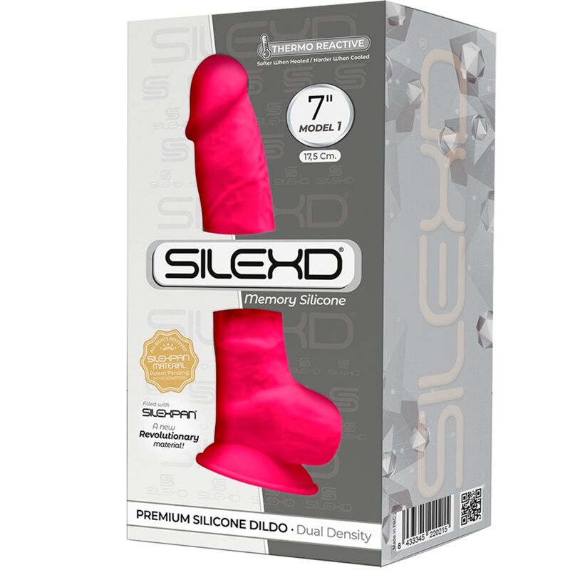 Gode réaliste SILEXD Modèle 1 SILEXPAN double densité — Fuchsia — 17.6 × 3.5 cm