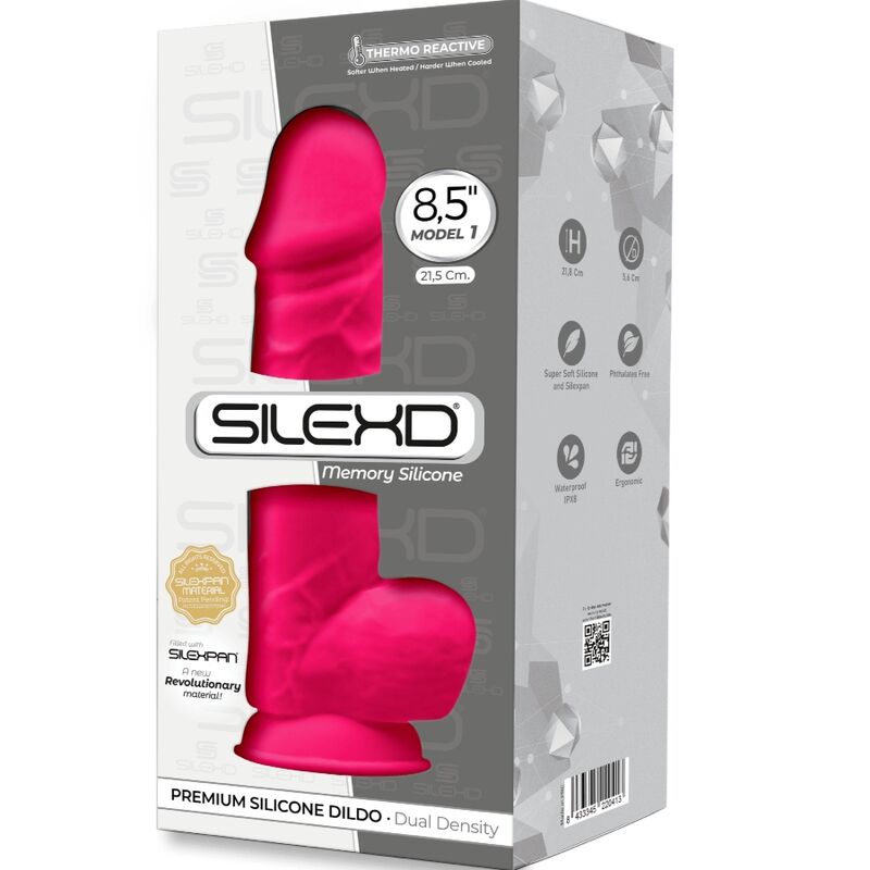 Gode réaliste SILEXD Modèle 1 SILEXPAN double densité — Fuchsia — 21.5 × 5.1 cm