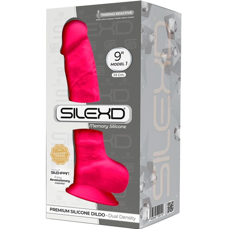 Gode réaliste SILEXD Modèle 1 SILEXPAN double densité — Fuchsia — 23 × 4.7 cm