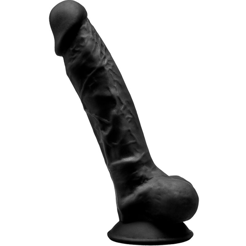 Gode réaliste SILEXD Modèle 1 SILEXPAN double densité — Noir — 17.6 × 3.5 cm