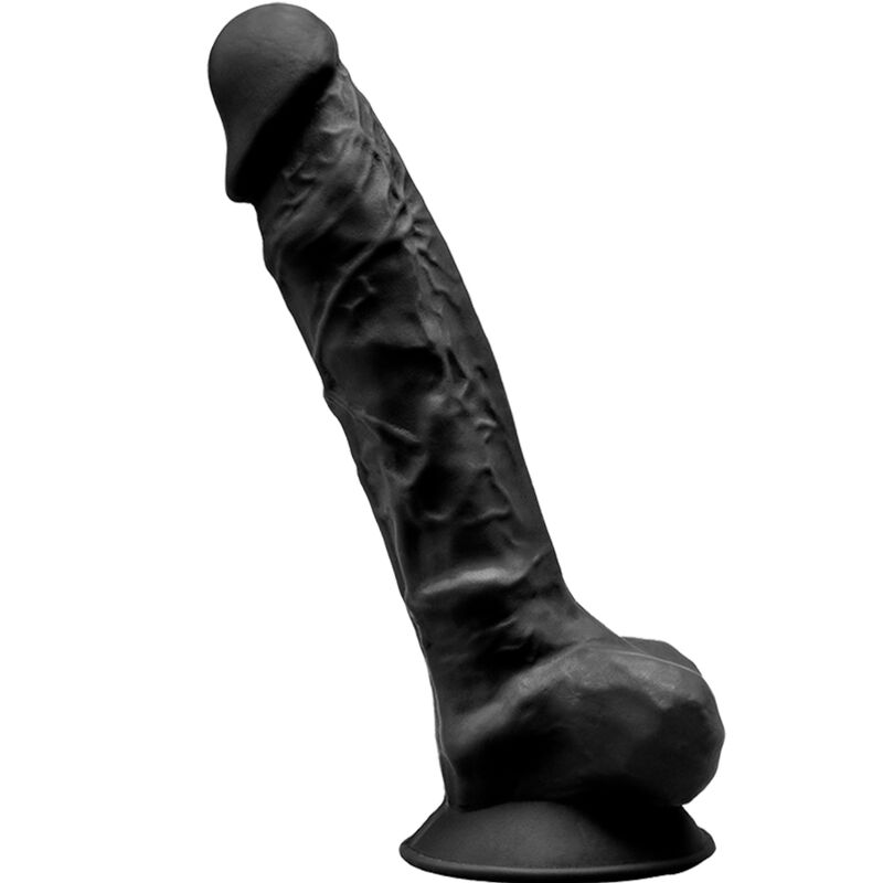 Gode réaliste SILEXD Modèle 1 SILEXPAN double densité — Noir — 20 × 4.5 cm