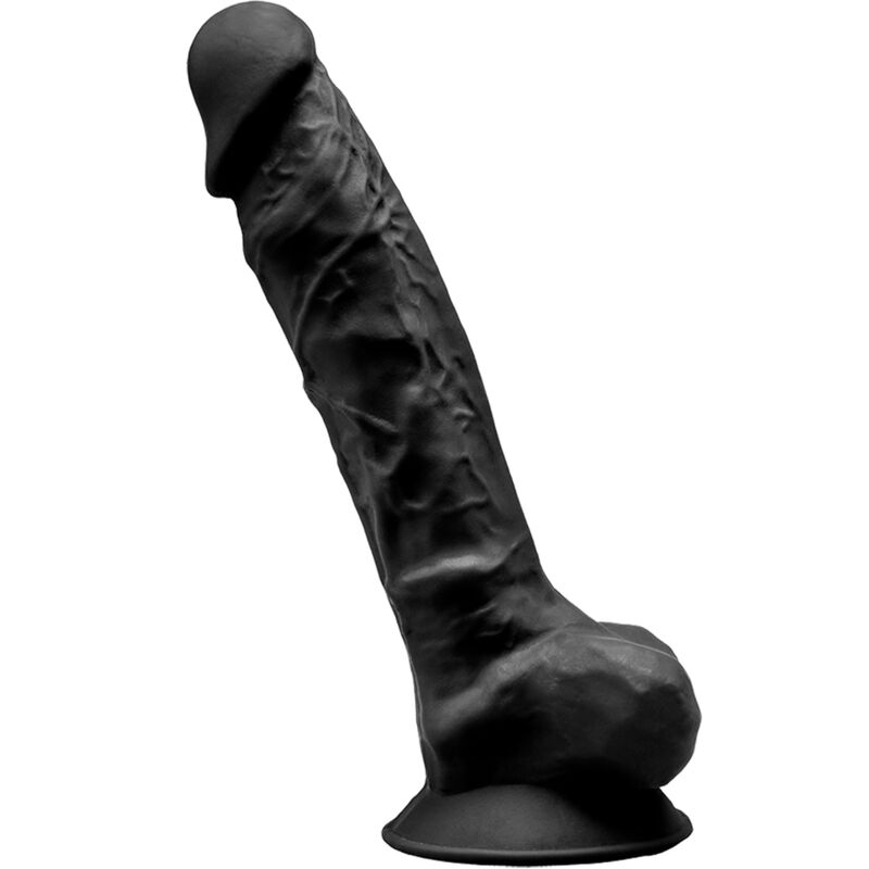 Gode réaliste SILEXD Modèle 1 SILEXPAN double densité — Noir — 23 × 4.7 cm