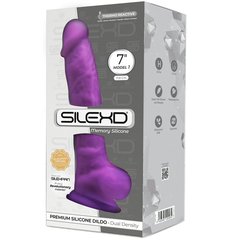 Gode réaliste SILEXD Modèle 1 SILEXPAN double densité — Violet — 17.6 × 3.5 cm