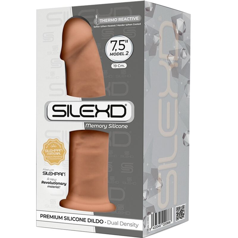 Gode réaliste SILEXD Modèle 2 SILEXPAN double densité — Caramel — 19.2 × 4.7 cm