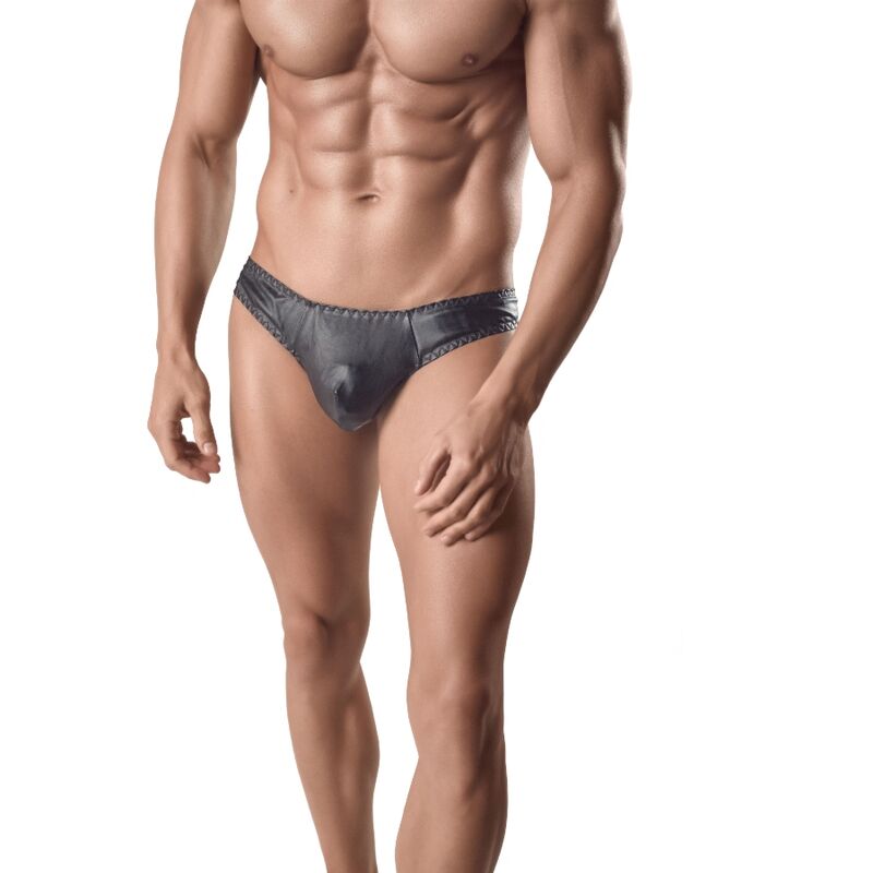 String homme cuir noir Ares — vue principale