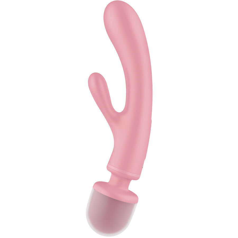 Masseur vibrateur lapin Triple Lover silicone — vue de profil