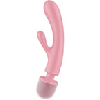 Masseur vibrateur lapin Triple Lover silicone — vue de profil