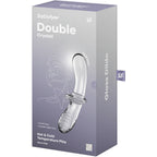 Gode double cristal en verre borosilicate — détail texture surface