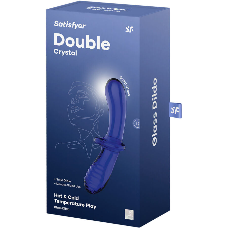 Gode double cristal en verre borosilicate — finition matière