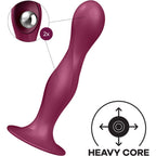 Gode silicone Double Ball-R avec balles lestées — vue de profil