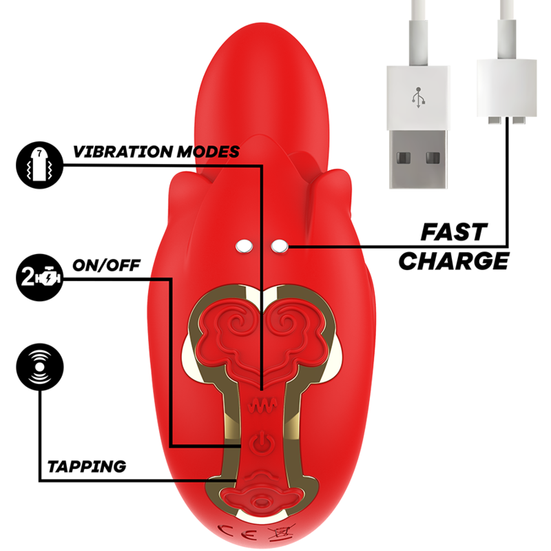 mia selena stimulateur vibrant tapping rouge