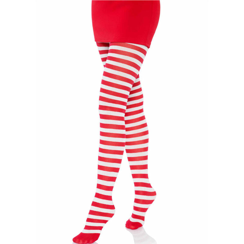 Collants voile rayés rouge et blanc — détail produit