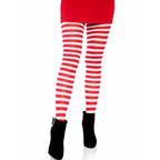 Collants voile rayés rouge et blanc — vue de dos