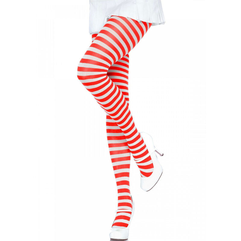 Collants voile rayés rouge et blanc — vue principale