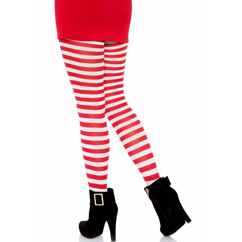 Collants voile rayés rouge et blanc — détail texture surface