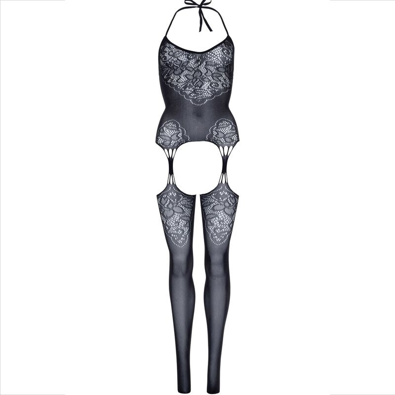 Combinaison résille dentelle dos nu élégante — vue de dos
