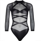 Ensemble 2 pièces body croisé et bas cuissards — détail texture surface